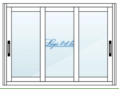 Aluminium-Schiebeloggia 3 м  3000 х 1500 мм / 3 Flügel