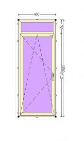PVC-Fenster 960 x 2500 mm
