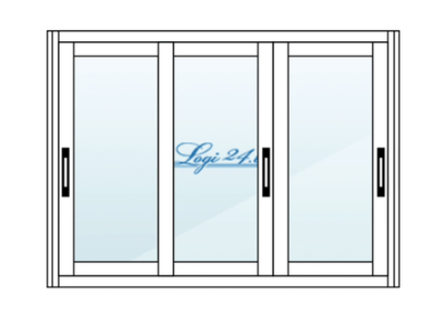 Alumīnija bīdāmā lodžija 3 m 3000 x 1500 mm 3 vērtne