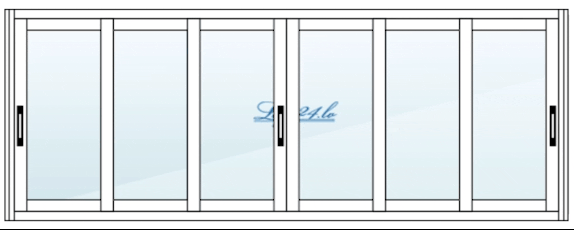 Aluminium skyveloggia 6 m 6000 x 1500 mm 6 rammer