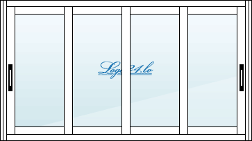 Aluminium-Schiebeloggia 3 m 3000 x 1500 mm 4 Flügel